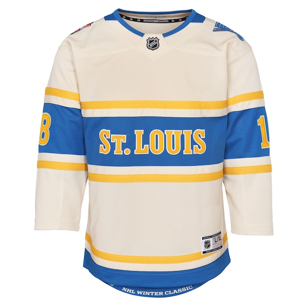 Robert Thomas St. Louis Blues Youth 2025 NHL Winter Classic Premier Player Jersey - Cream