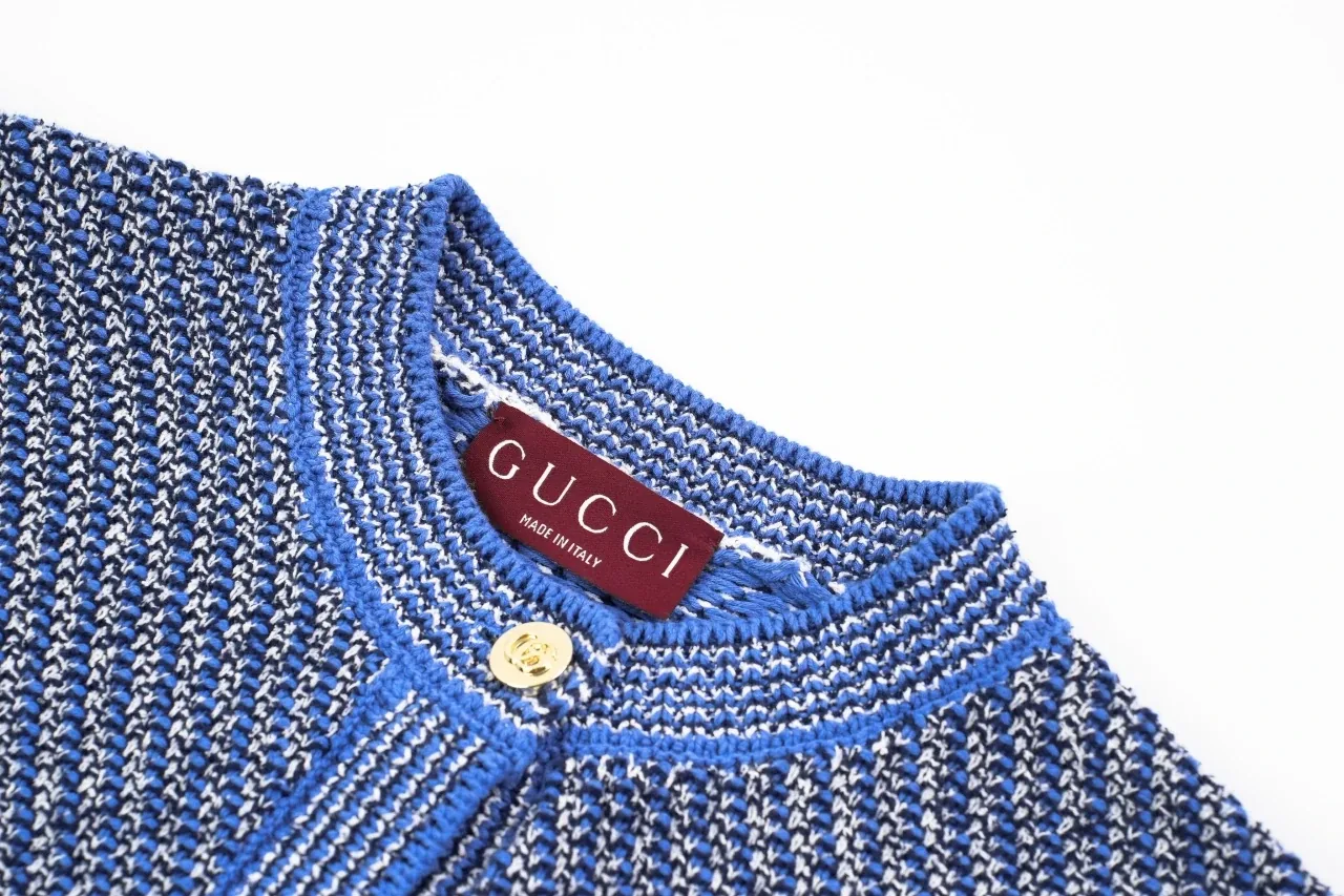 GUCCI Denim Blue Twill-Knit Cropped Cardigan product photo from LabelPicks