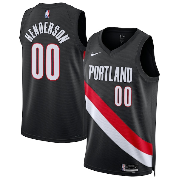 Scoot Henderson Portland Trail Blazers Nike Unisex Swingman Jersey - Icon Edition - Black