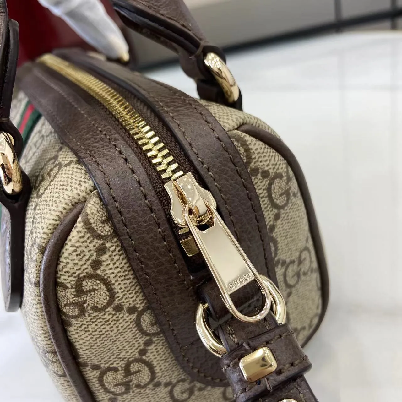 Gucci Ophidia Brown GG Supreme Canvas Top Handle Bag product photo from LabelPicks
