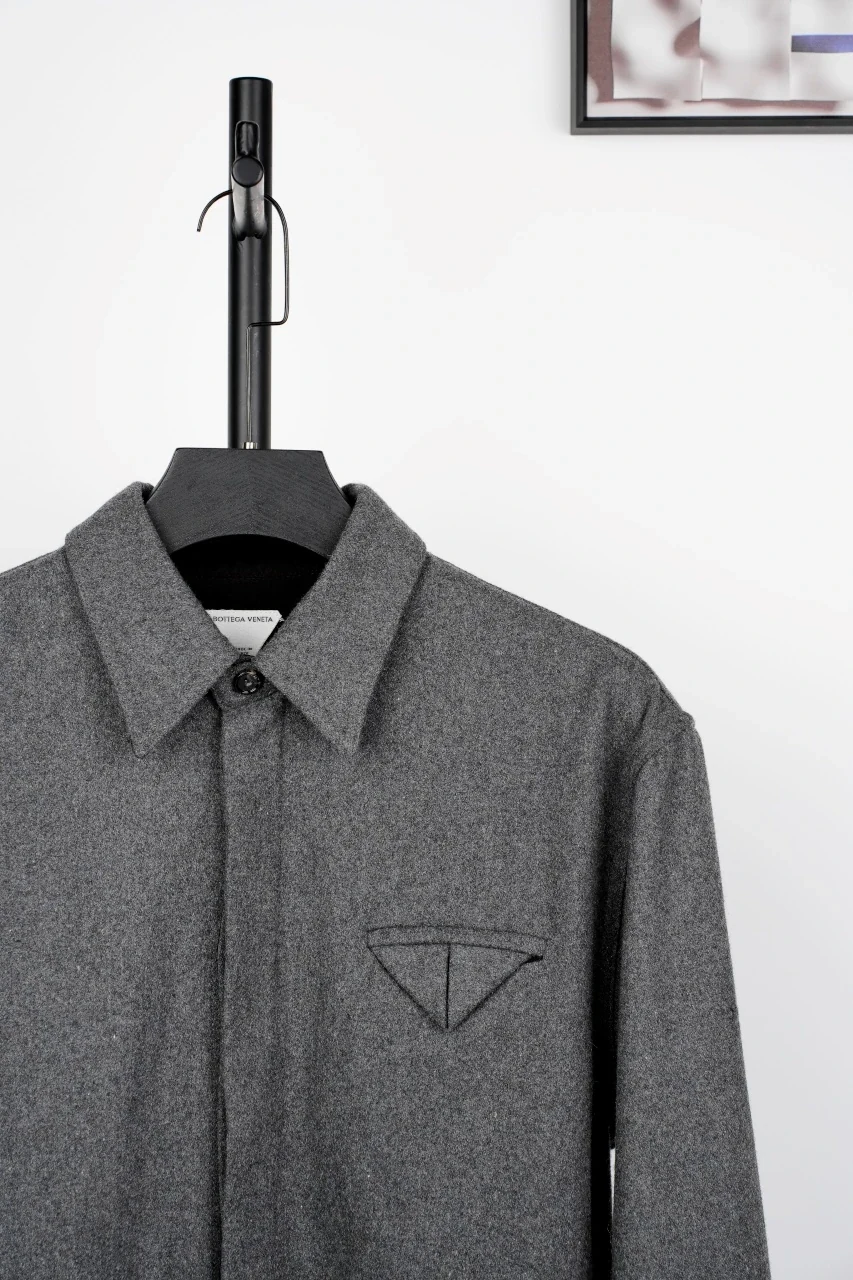 Bottega Veneta Grey Wool Shirt Jacket product photo from LabelPicks