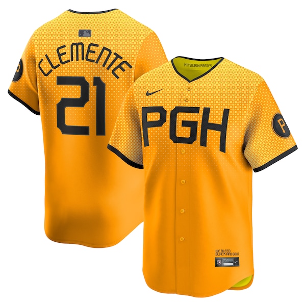 Roberto Clemente Pittsburgh Pirates Nike City Connect Limited Player Jersey - Gold