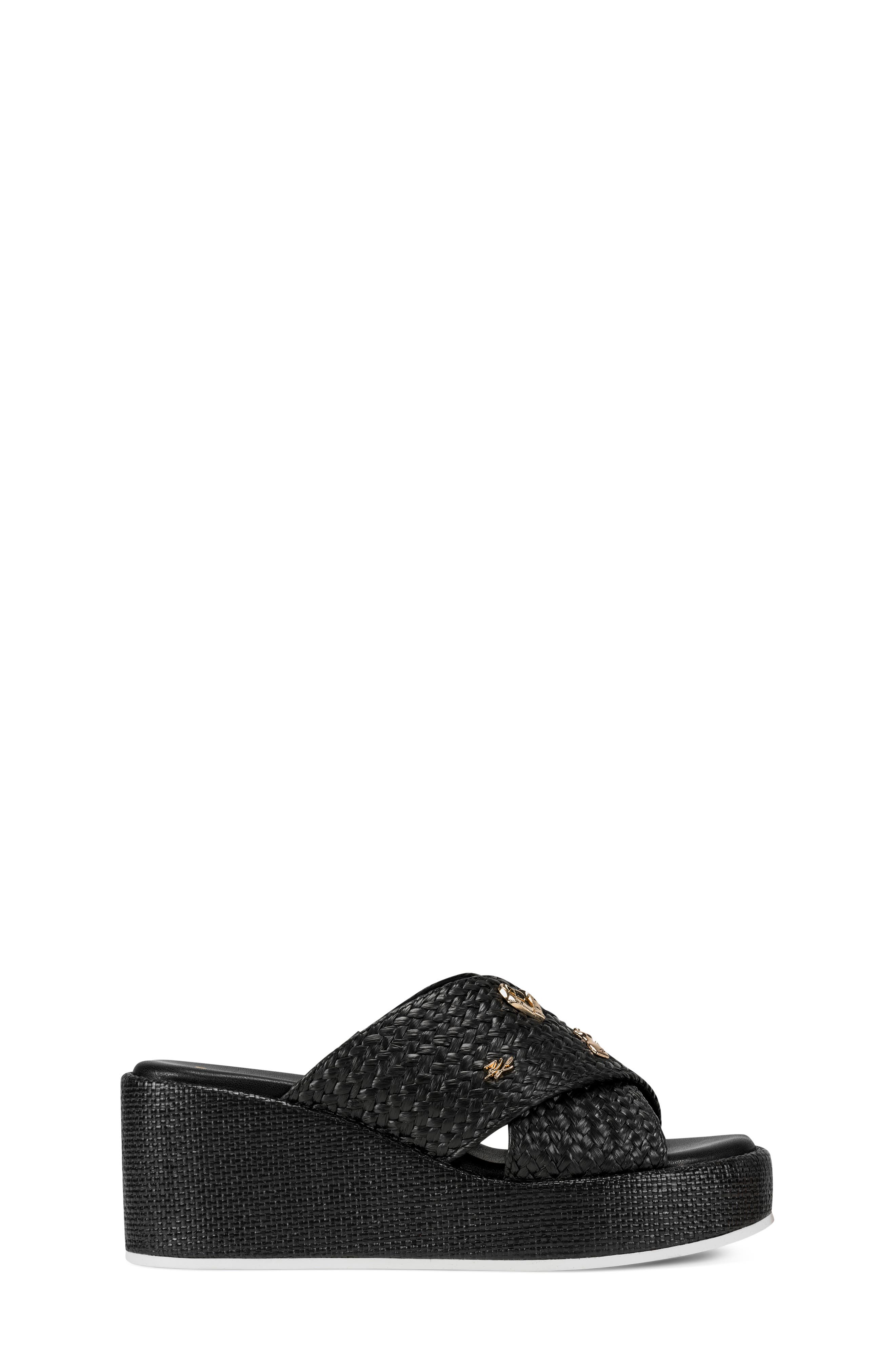 KARL LAGERFELD PARIS Caleigh Woven Platform Wedge Sandal