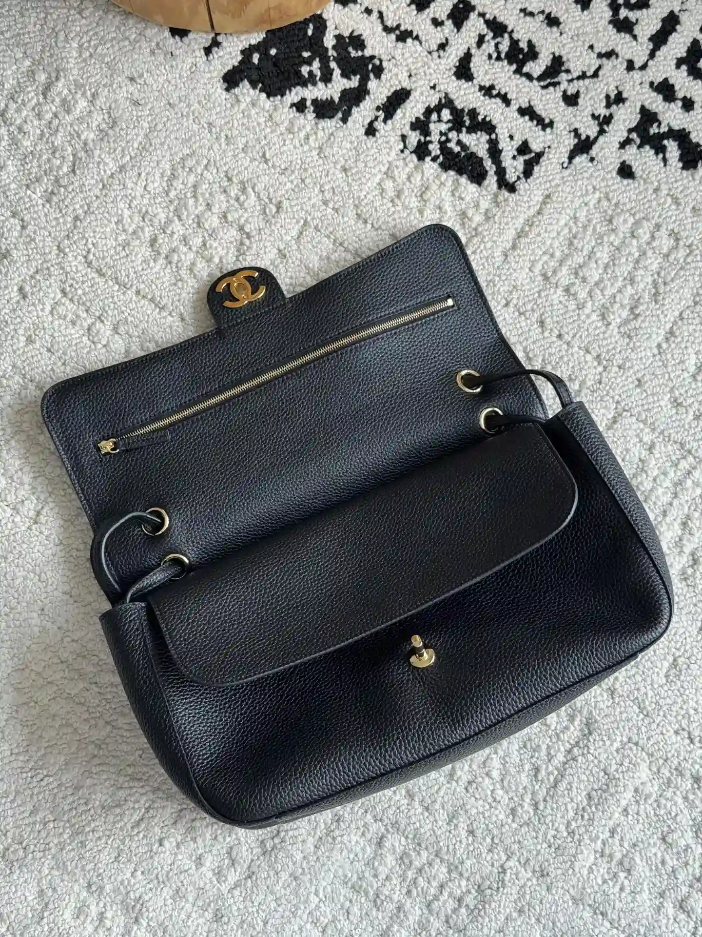 Chanel Burgundy Classic Flap Grained Leather Shoulder Bag product photo from LabelPicks