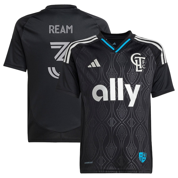Tim Ream Charlotte FC adidas Youth 2025 Fortress Kit Replica Player Jersey - Black