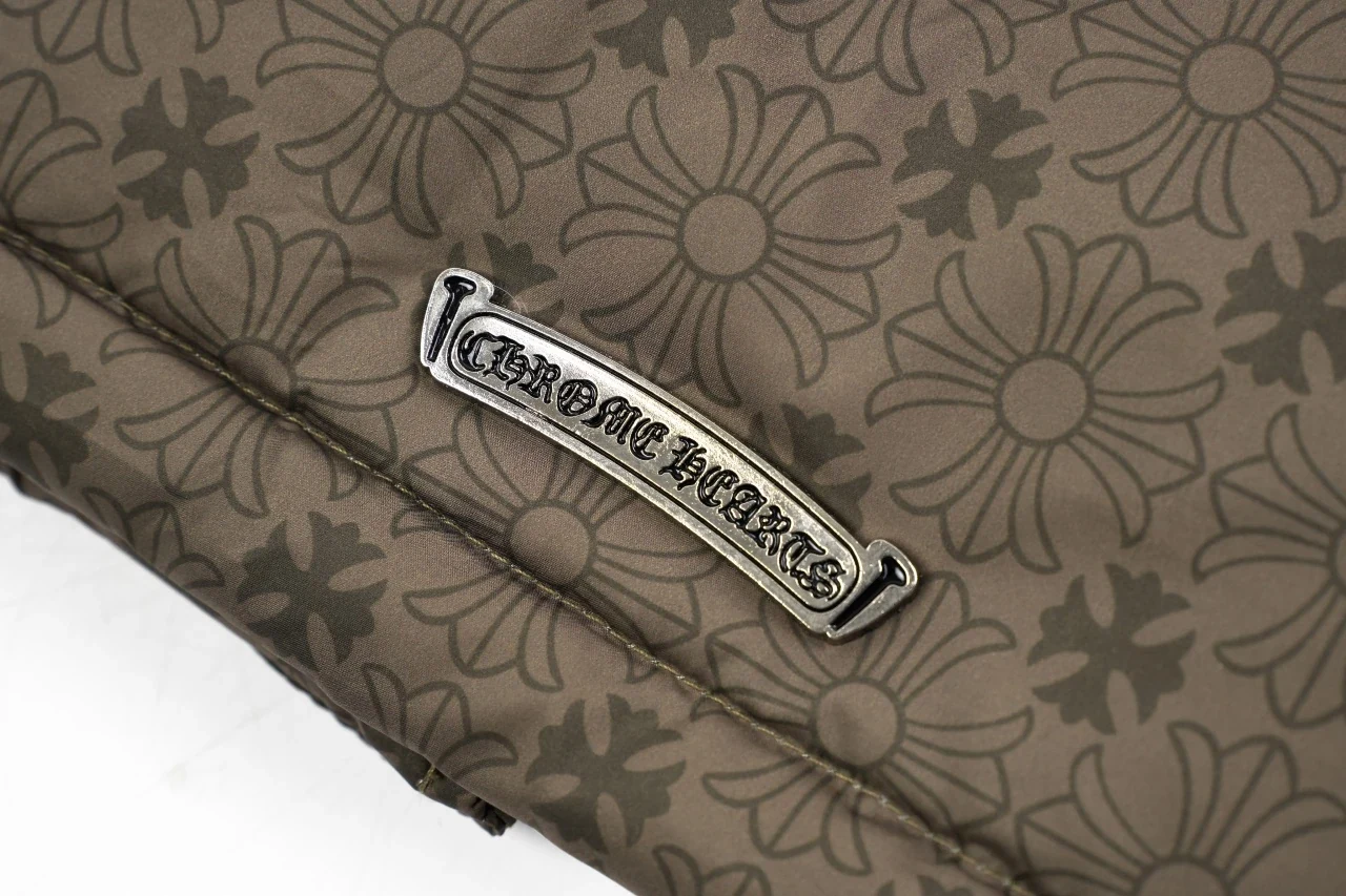 Chrome Hearts Army Green Tonal Allover Puffer Jacket product photo from LabelPicks
