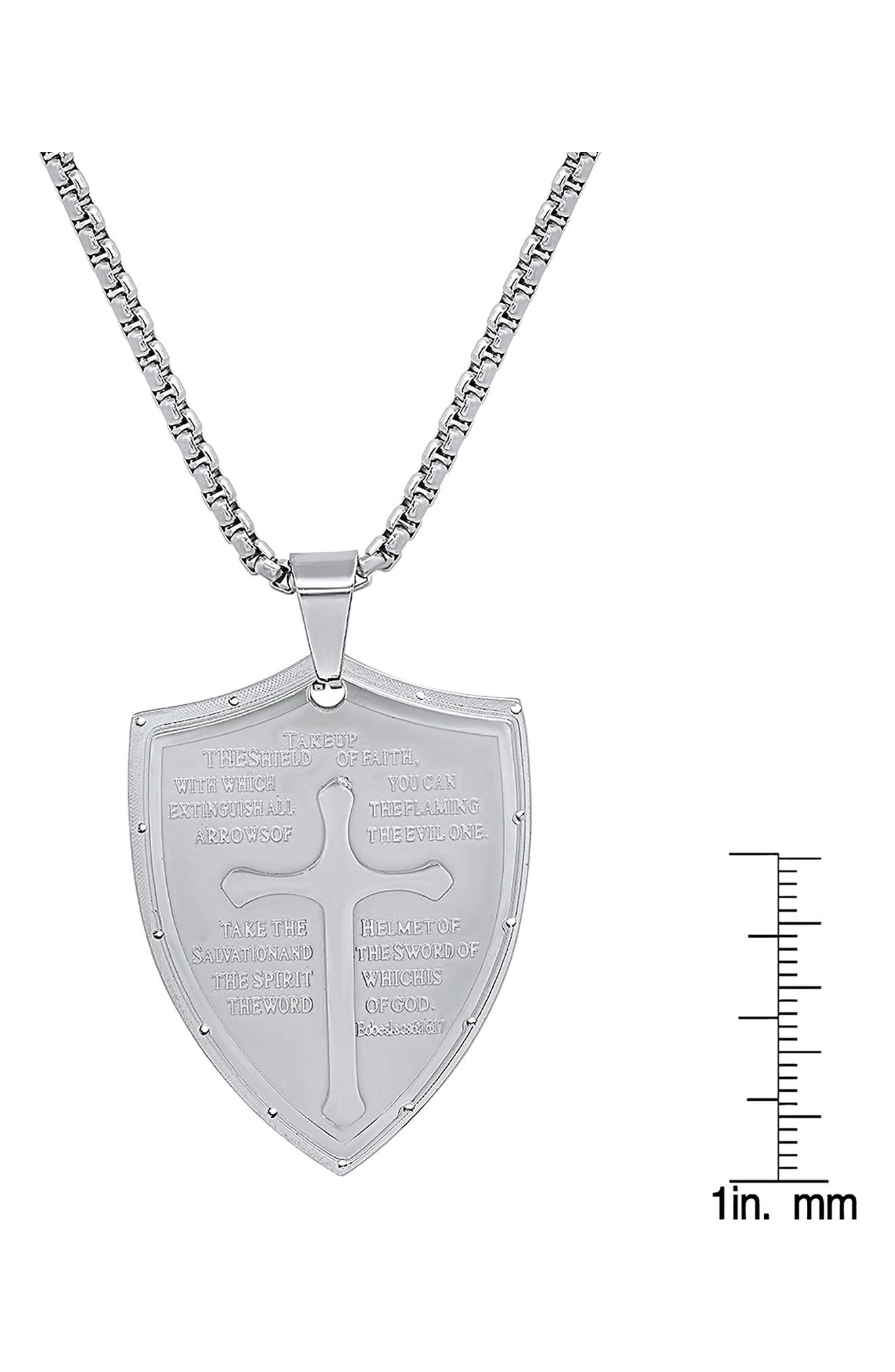 HMY JEWELRY The Shield of Faith Pendant Necklace