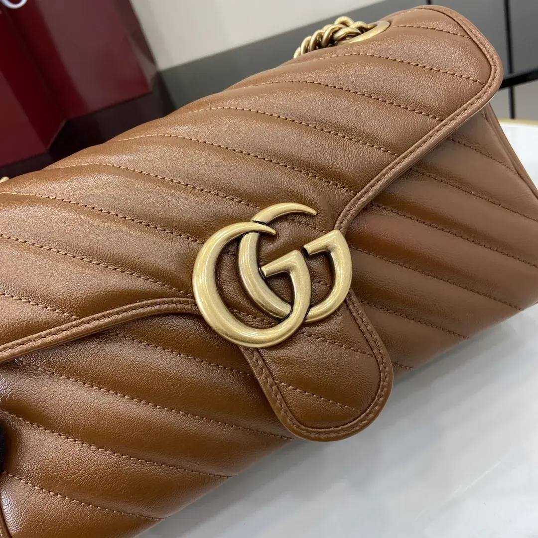 Gucci Brown Marmont GG Supreme Canvas Shoulder Bag product photo from LabelPicks