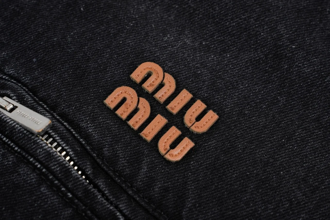 Miu Miu Black Logo Denim Padded Jacket product photo from LabelPicks