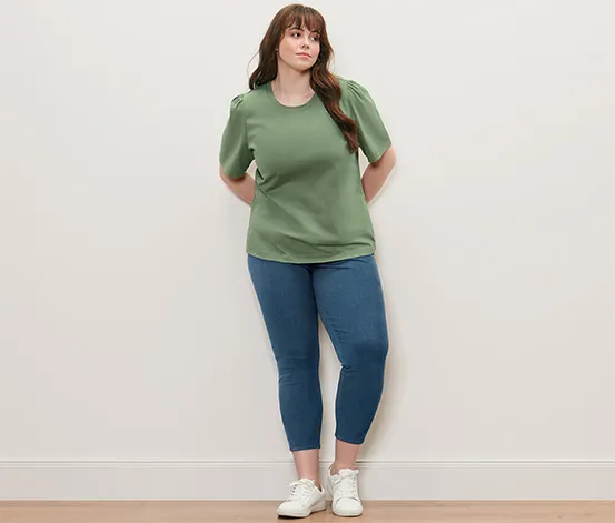 Shirt mit Raffung, grün