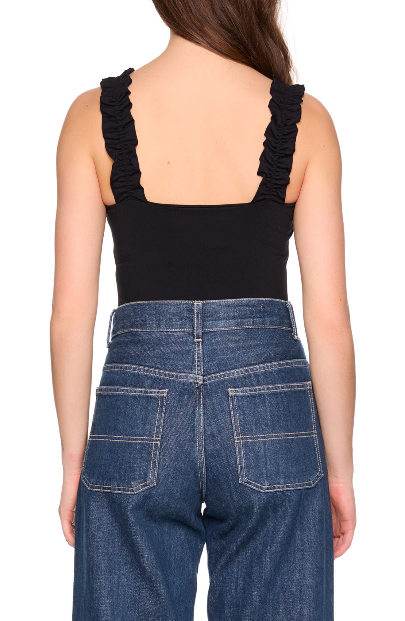 Susana Monaco Ruffle Strap Tank Top