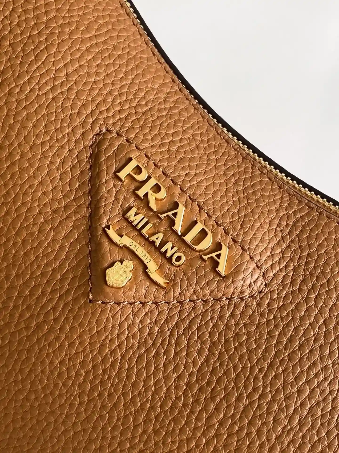 Prada Gold Grained Leather Top Handle Bag product photo from LabelPicks