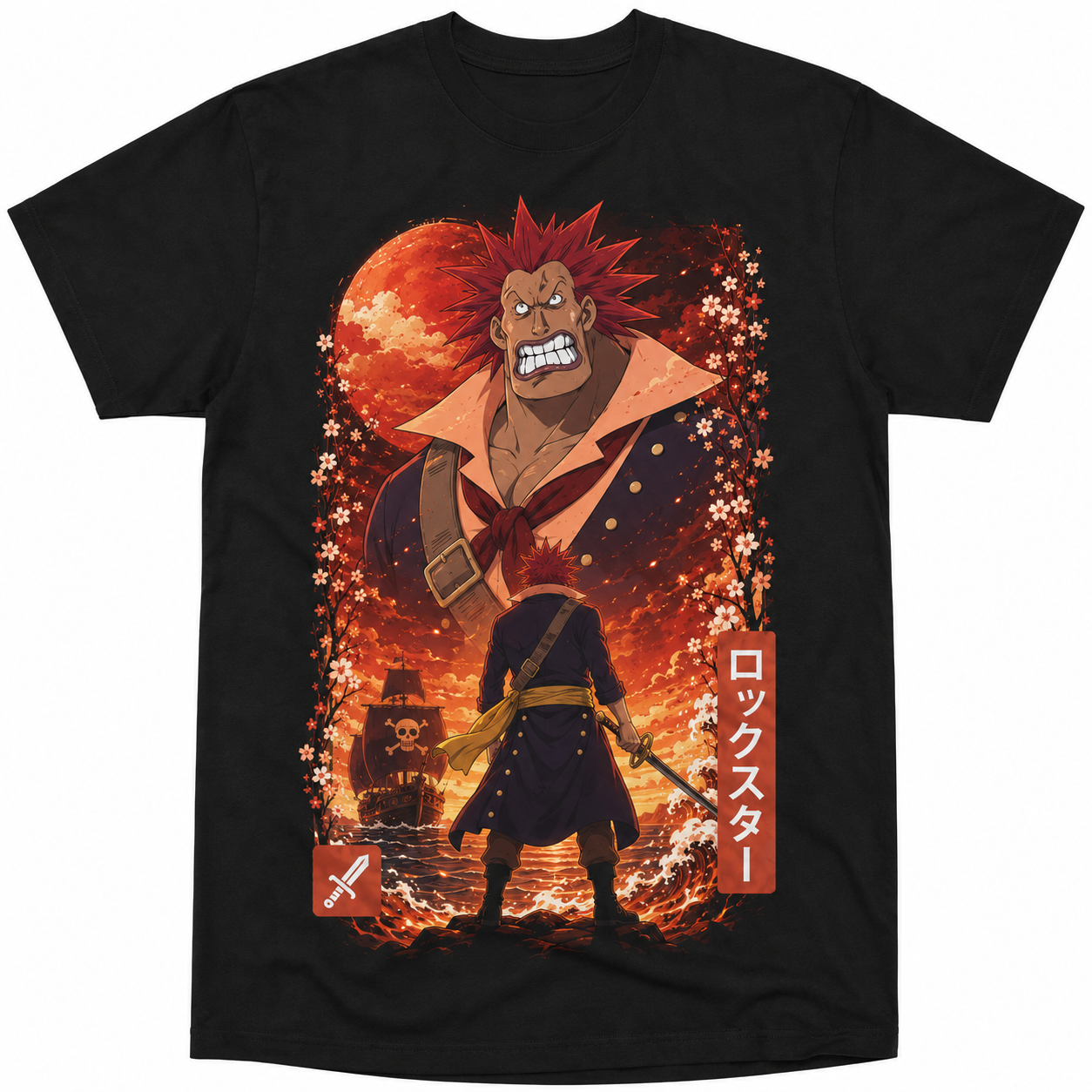 Remera Anime Rockstar One Piece Manga Corta