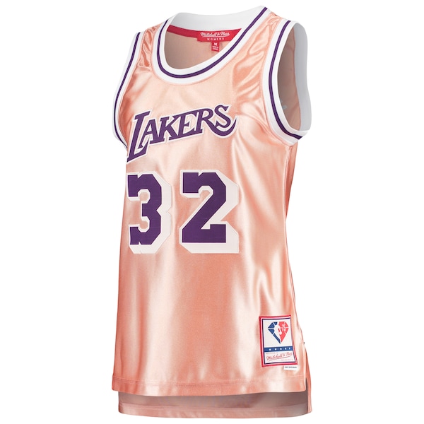 Magic Johnson Los Angeles Lakers Women's 75th Anniversary Rose Gold 1984 Swingman Jersey - Pink