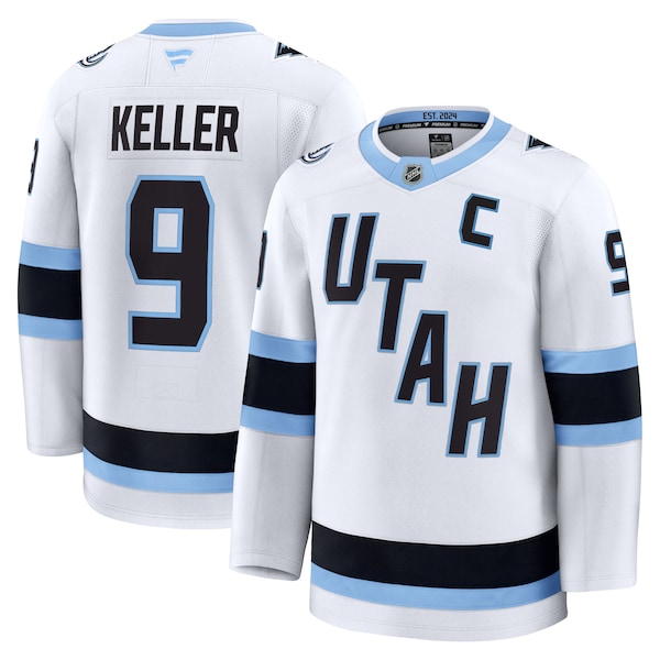 Clayton Keller Utah Mammoth  Away Premium Player Jersey - White/Black