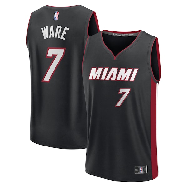 Kel'el Ware Miami Heat  Youth Fast Break Replica Player Jersey - Icon Edition - Black