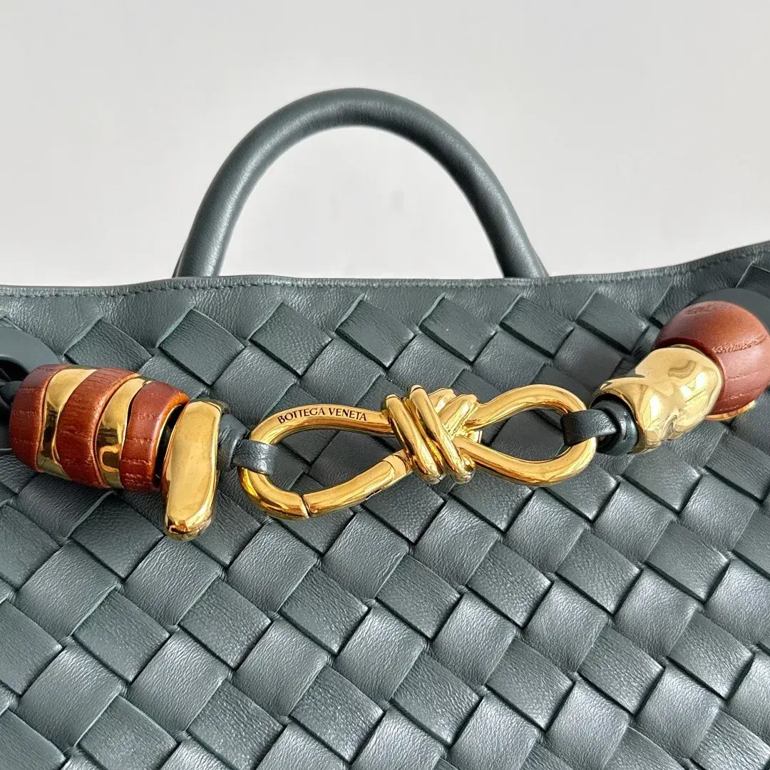 Bottega Veneta Andiamo Green Intrecciato Woven Leather Top Handle Bag product photo from LabelPicks
