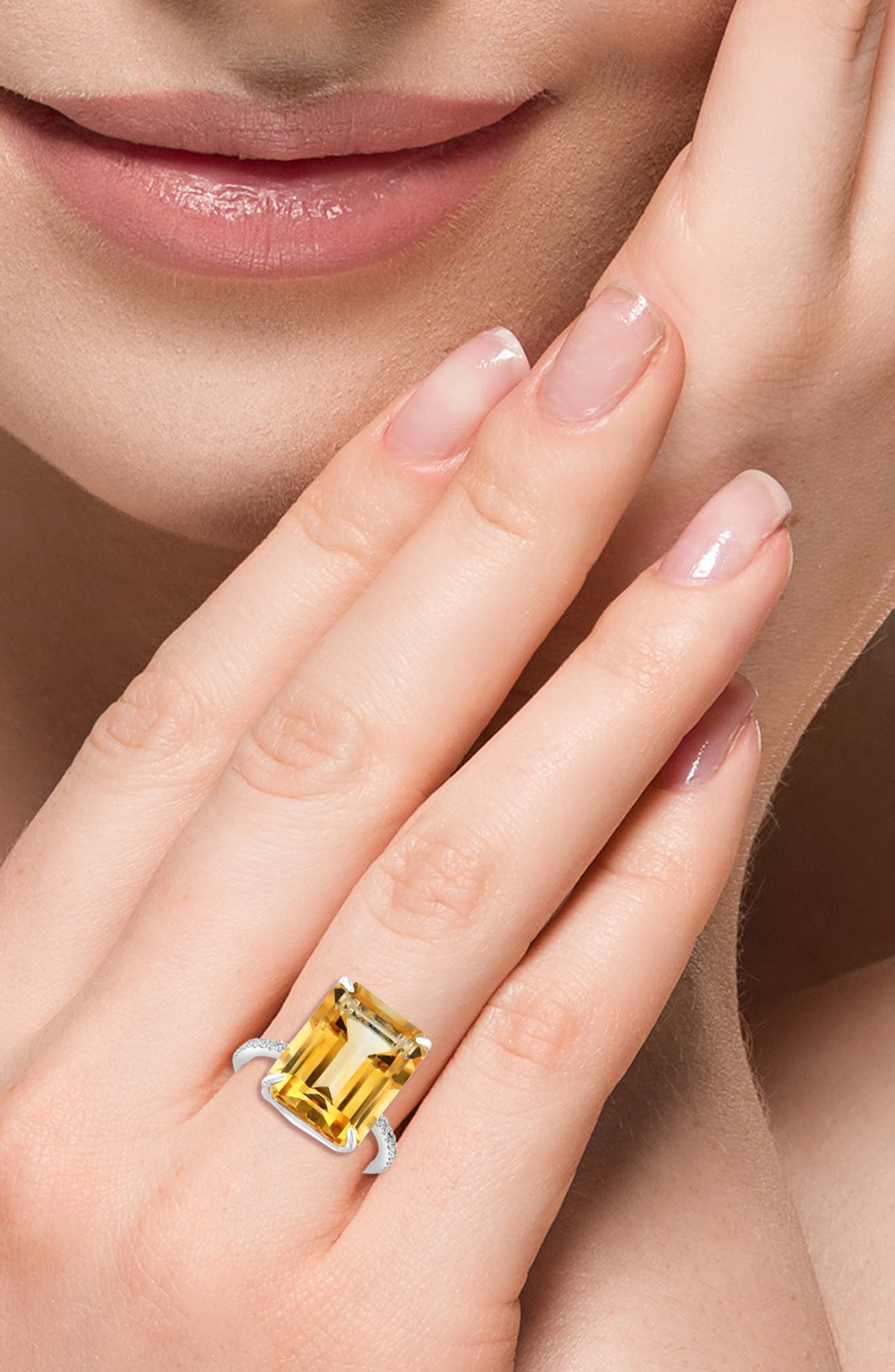 EFFY White Sapphire & Citrine Ring