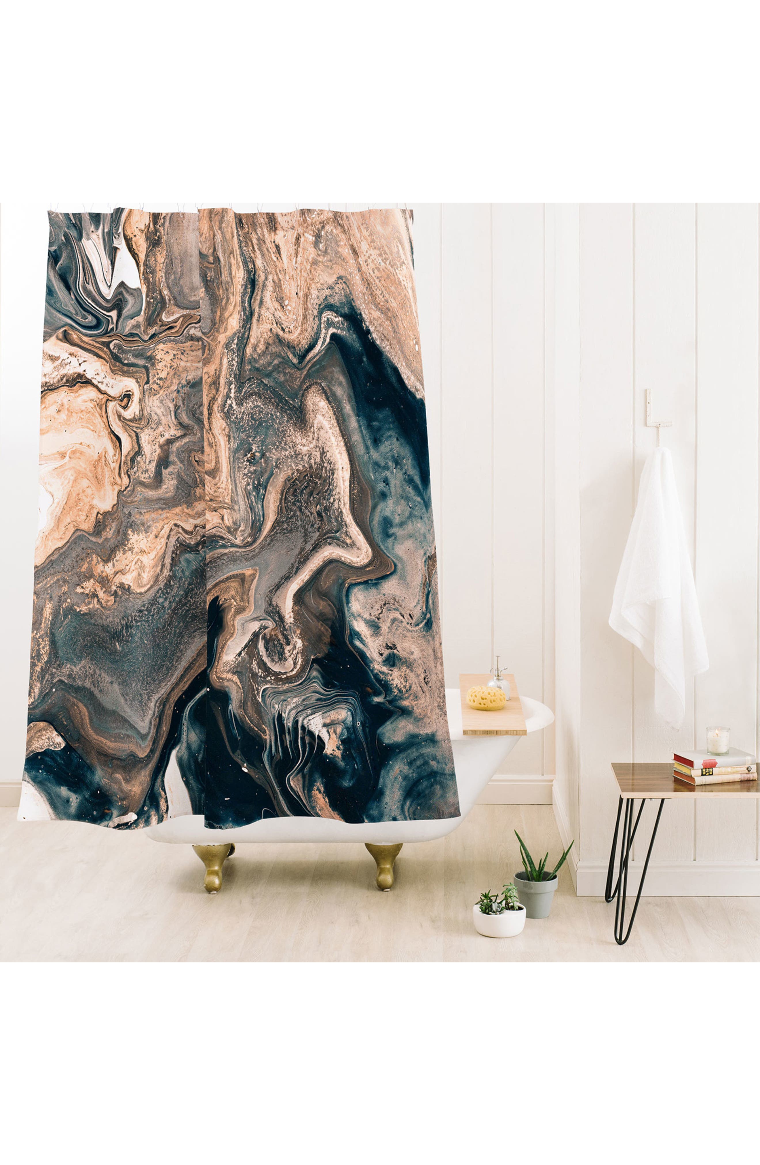 Deny Designs Marble Copper & Blue Shower Curtain