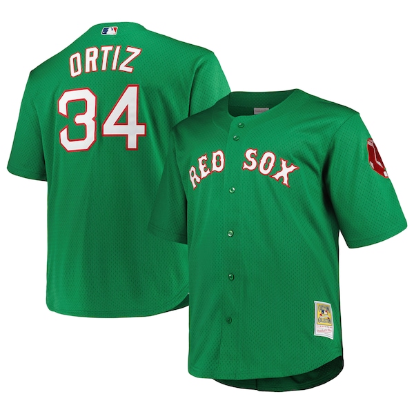 David Ortiz Boston Red Sox  Big & Tall Cooperstown Collection Mesh Batting Practice Jersey - Kelly Green