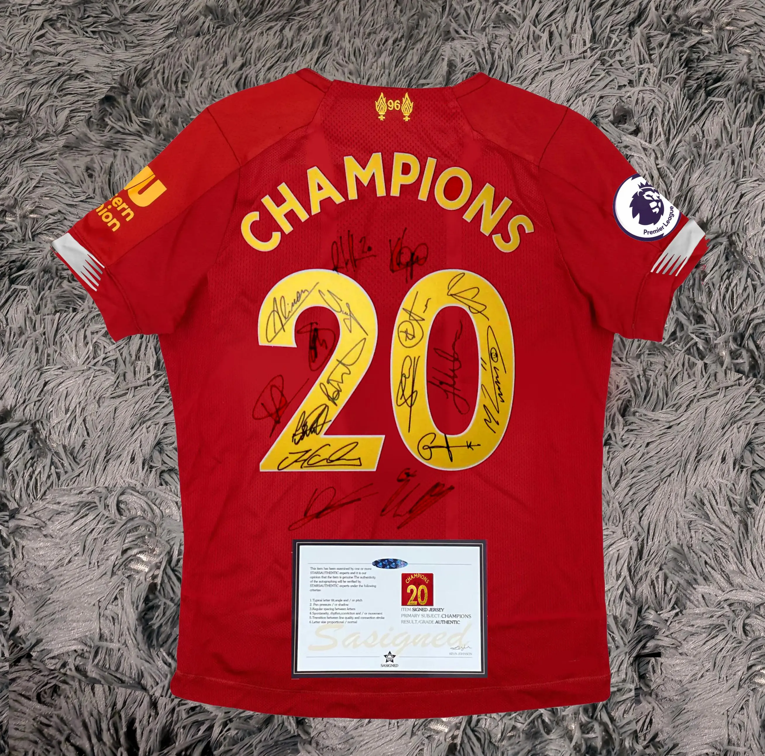 Liverpool FULL 2020 SIGNED Champions Team Squad Signature Jersey/Shirt + COA 2020
