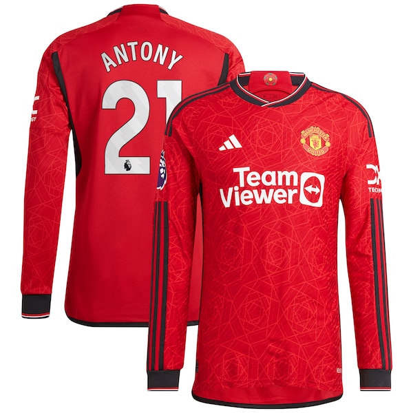 Antony Manchester United adidas 2023/24 Home Authentic Long Sleeve Player Jersey - Red