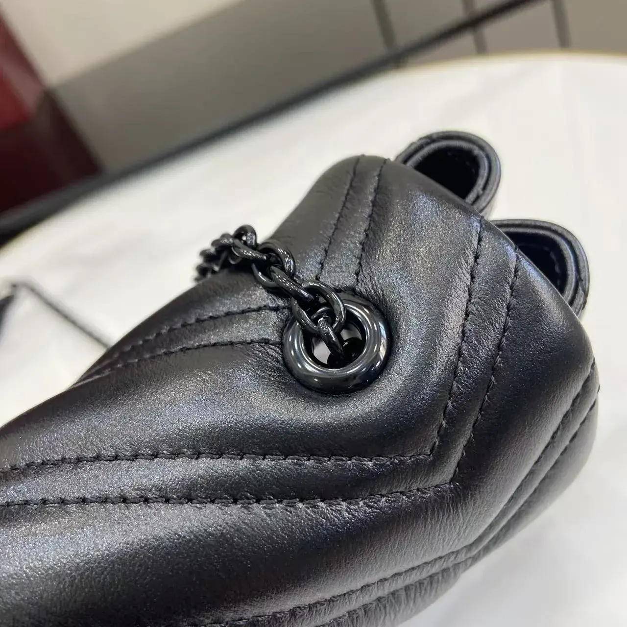 Gucci Black Marmont GG Supreme Canvas Crossbody Bag product photo from LabelPicks