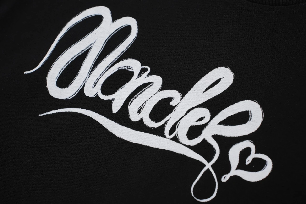 Moncler Black Script Logo Crewneck T-Shirt product photo from LabelPicks