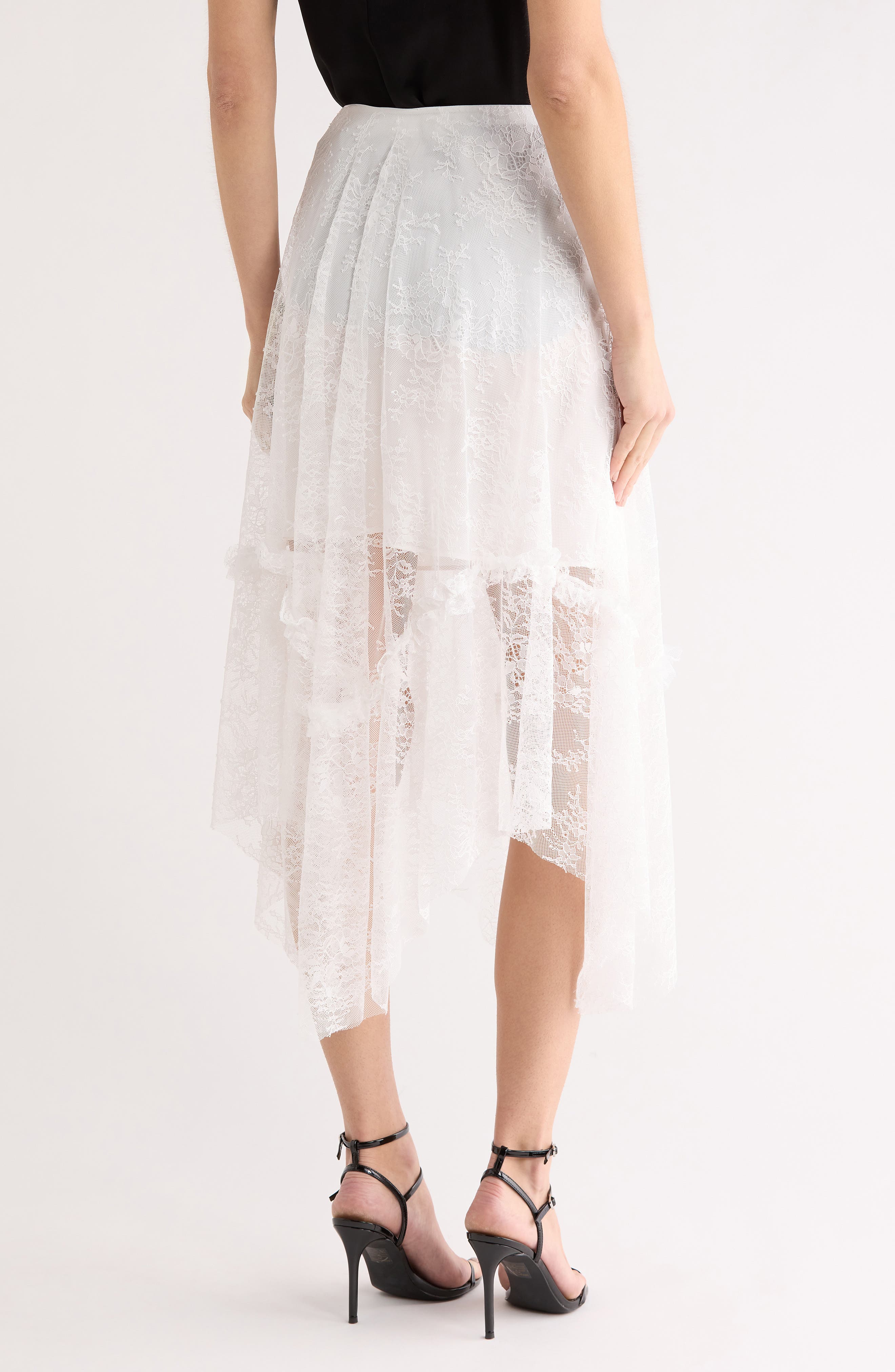 AllSaints Josie Asymmetric Lace Skirt