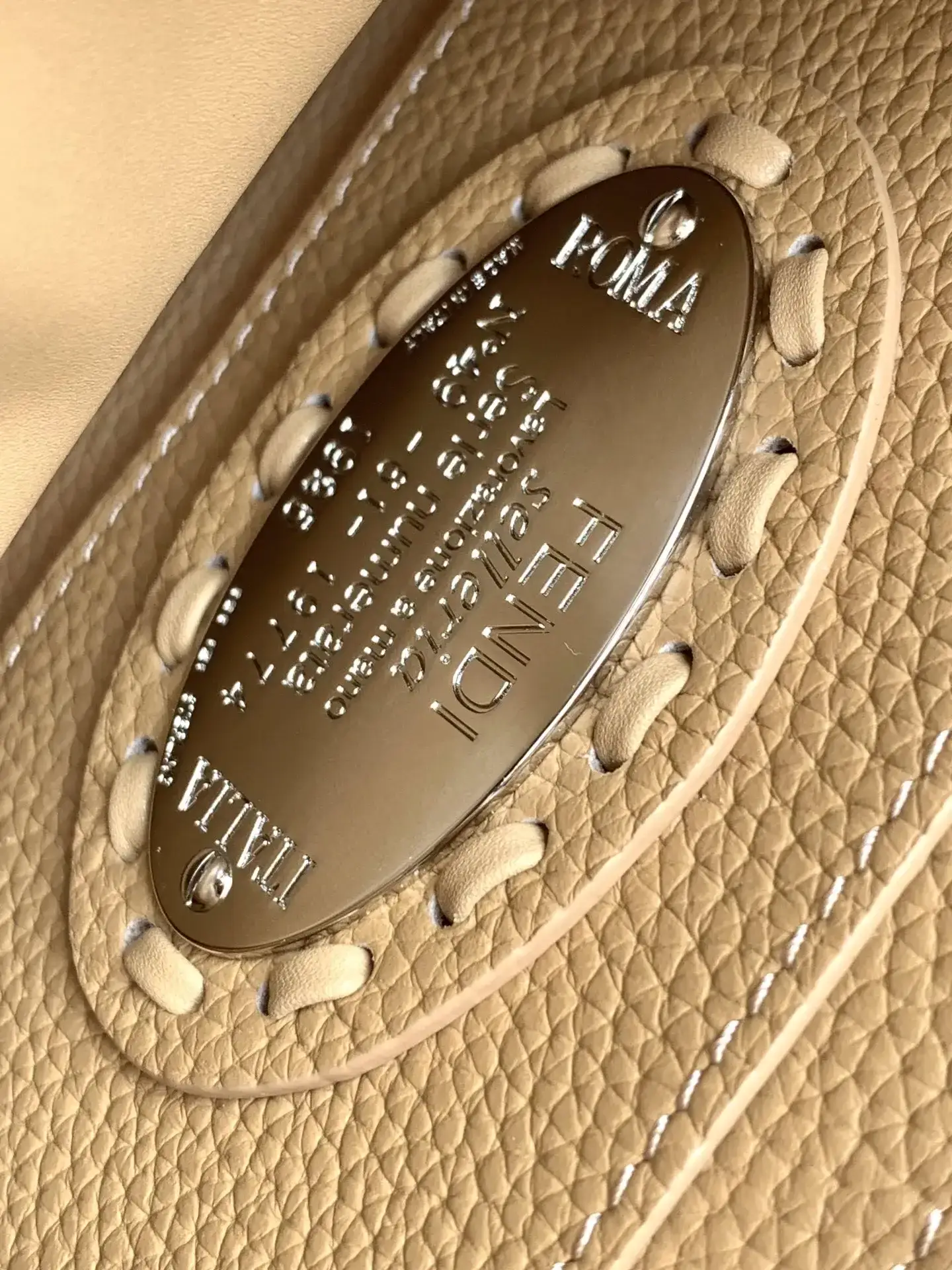 Fendi Peekaboo Beige Calfskin Top Handle Bag product photo from LabelPicks