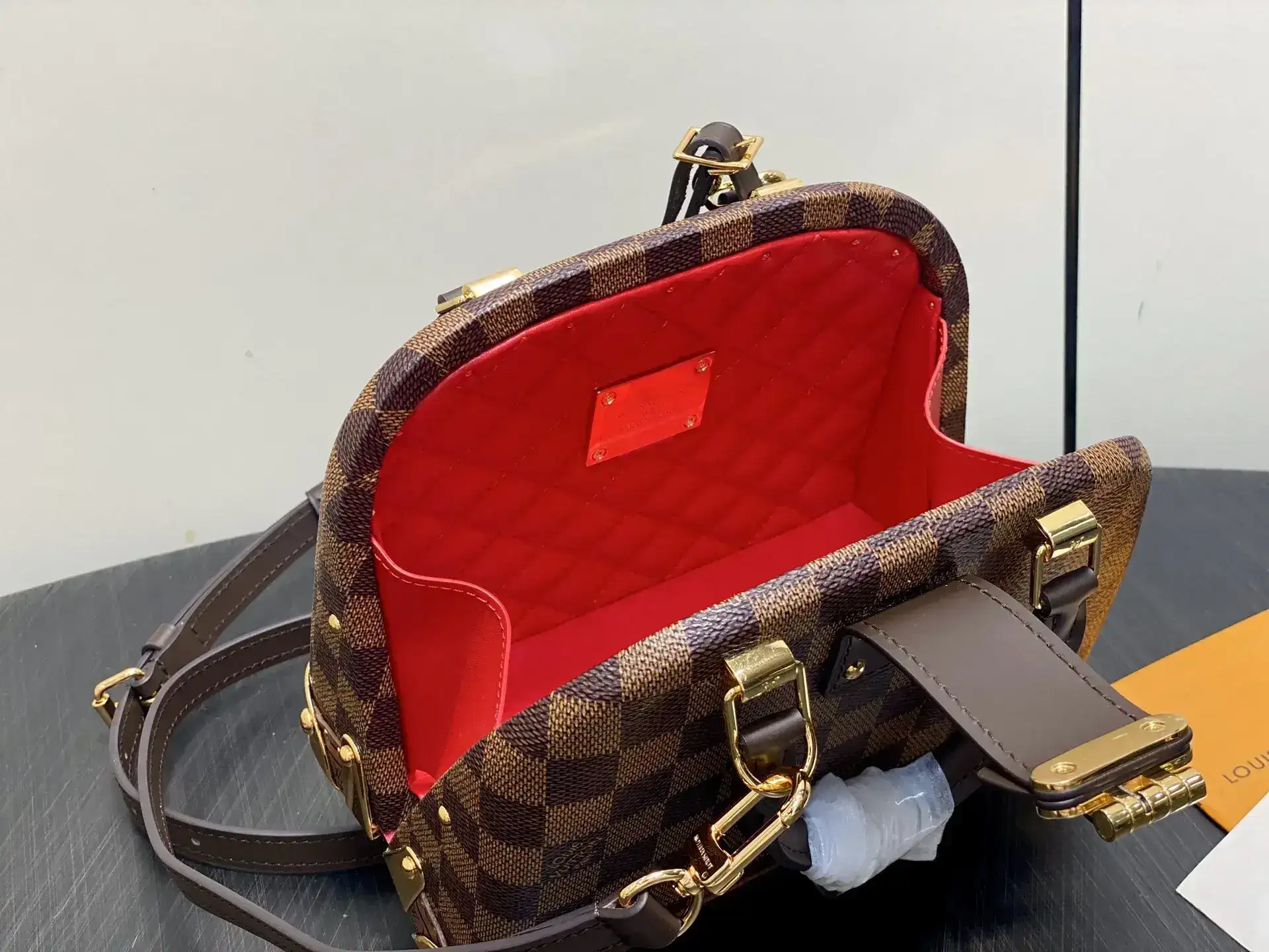 Louis Vuitton Alma Brown Calfskin Top Handle Bag product photo from LabelPicks
