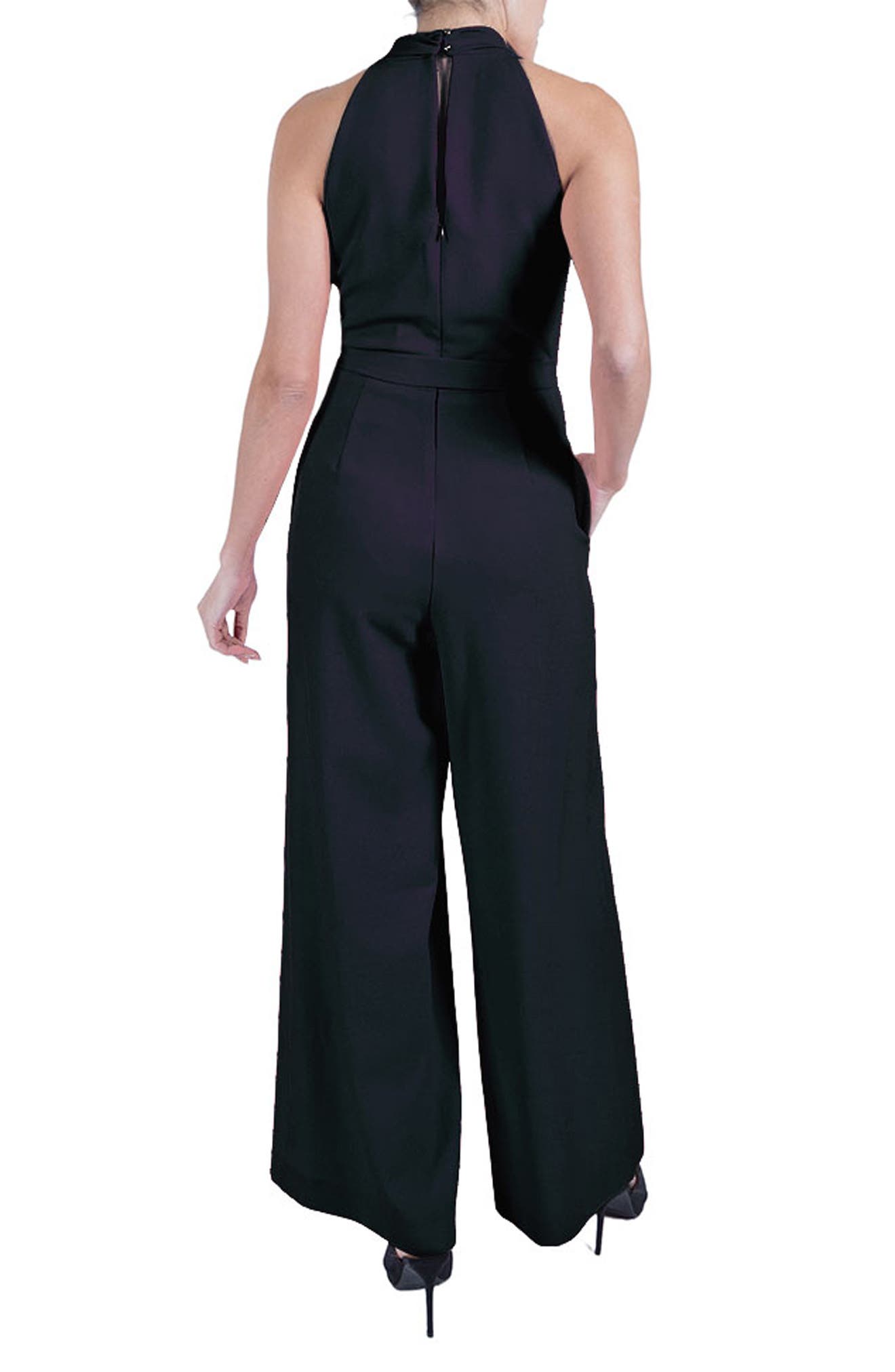 Julia Jordan Tie Waist Wide Leg Jumpsuit