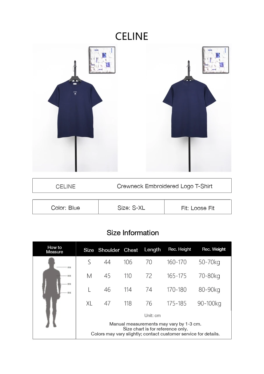 CELINE Navy Small Embroidered Logo T-Shirt product photo from LabelPicks