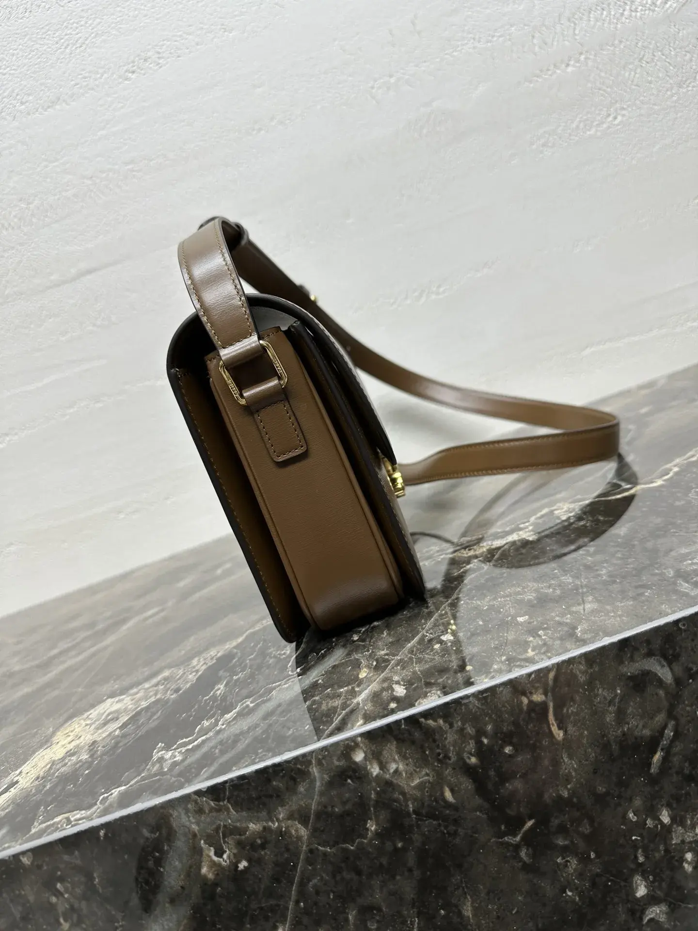 Celine Triomphe Gold Lambskin Crossbody Bag product photo from LabelPicks