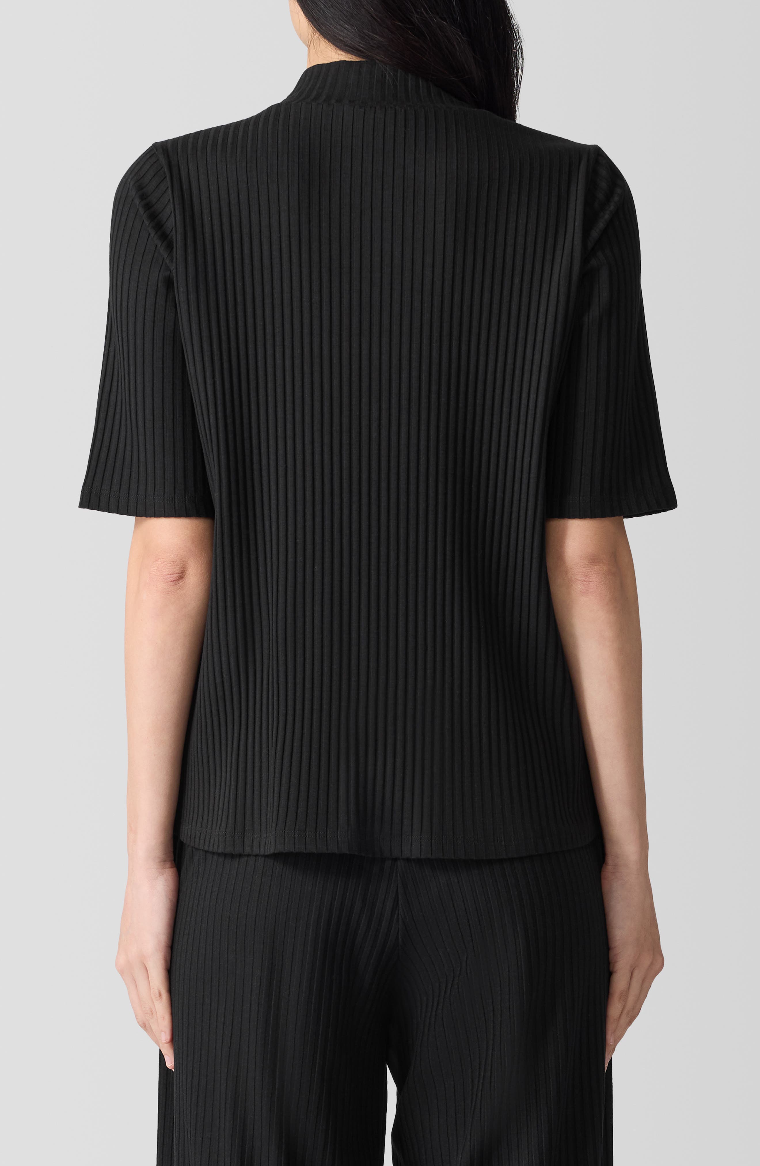 Eileen Fisher Mock Neck Rib Top