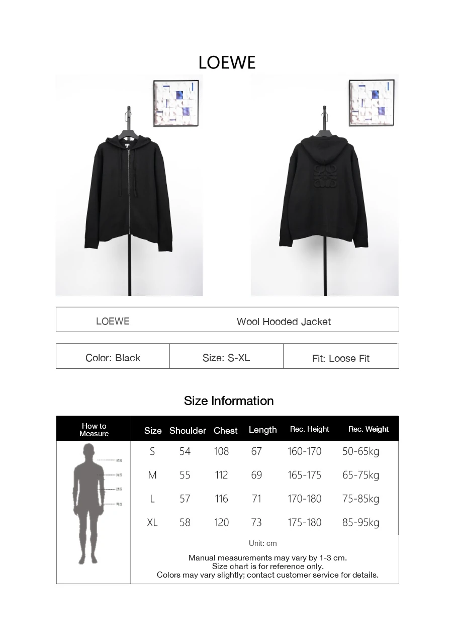 LOEWE Black Tonal Anagram Wool Hooded Jacket product photo from LabelPicks