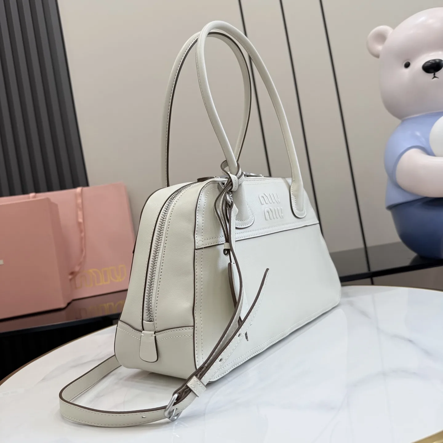 Miu Miu Vivant White Calfskin Top Handle Bag product photo from LabelPicks