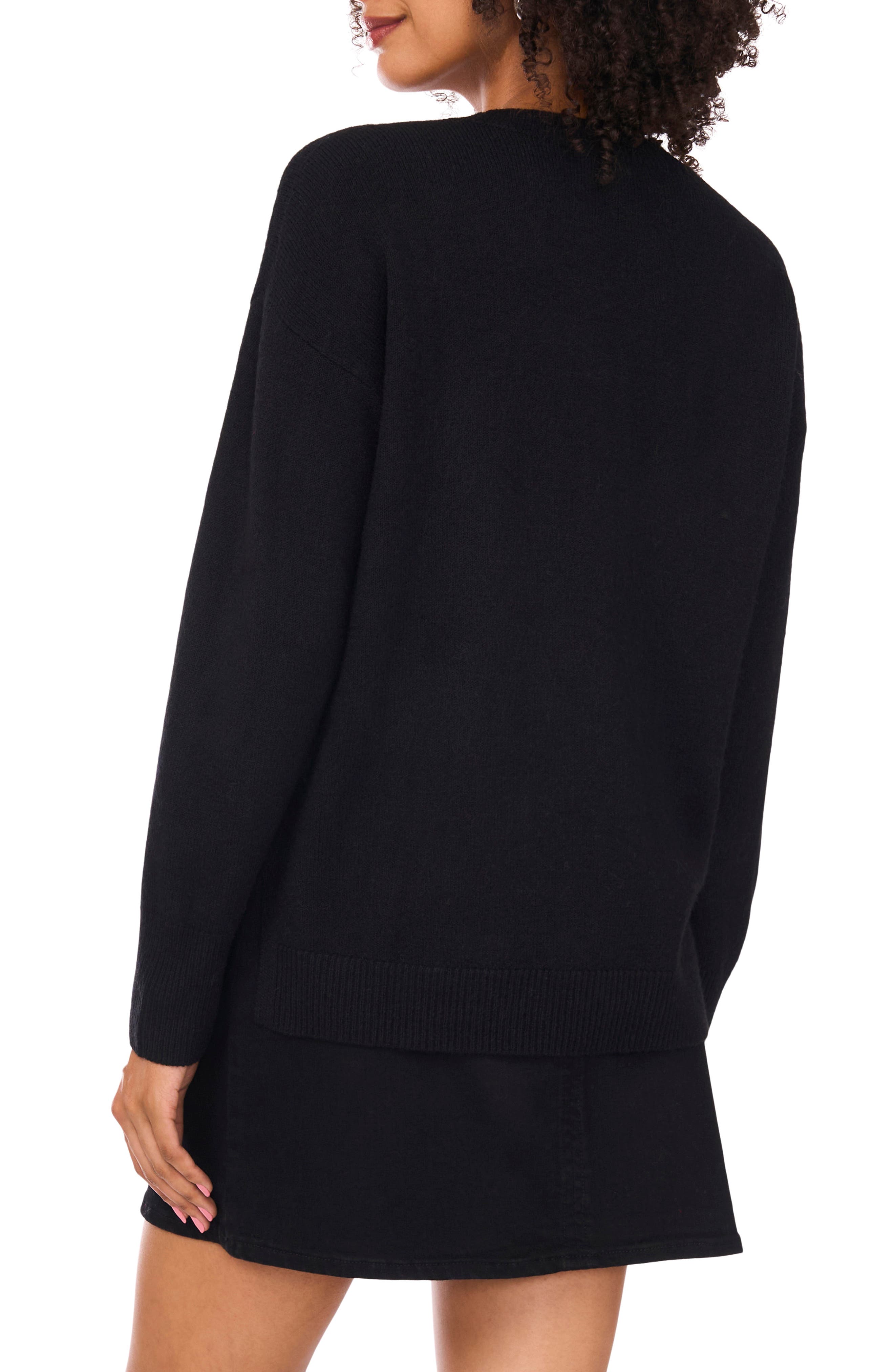Vince Camuto Sequin Beaded Embroidery Detail Sweater