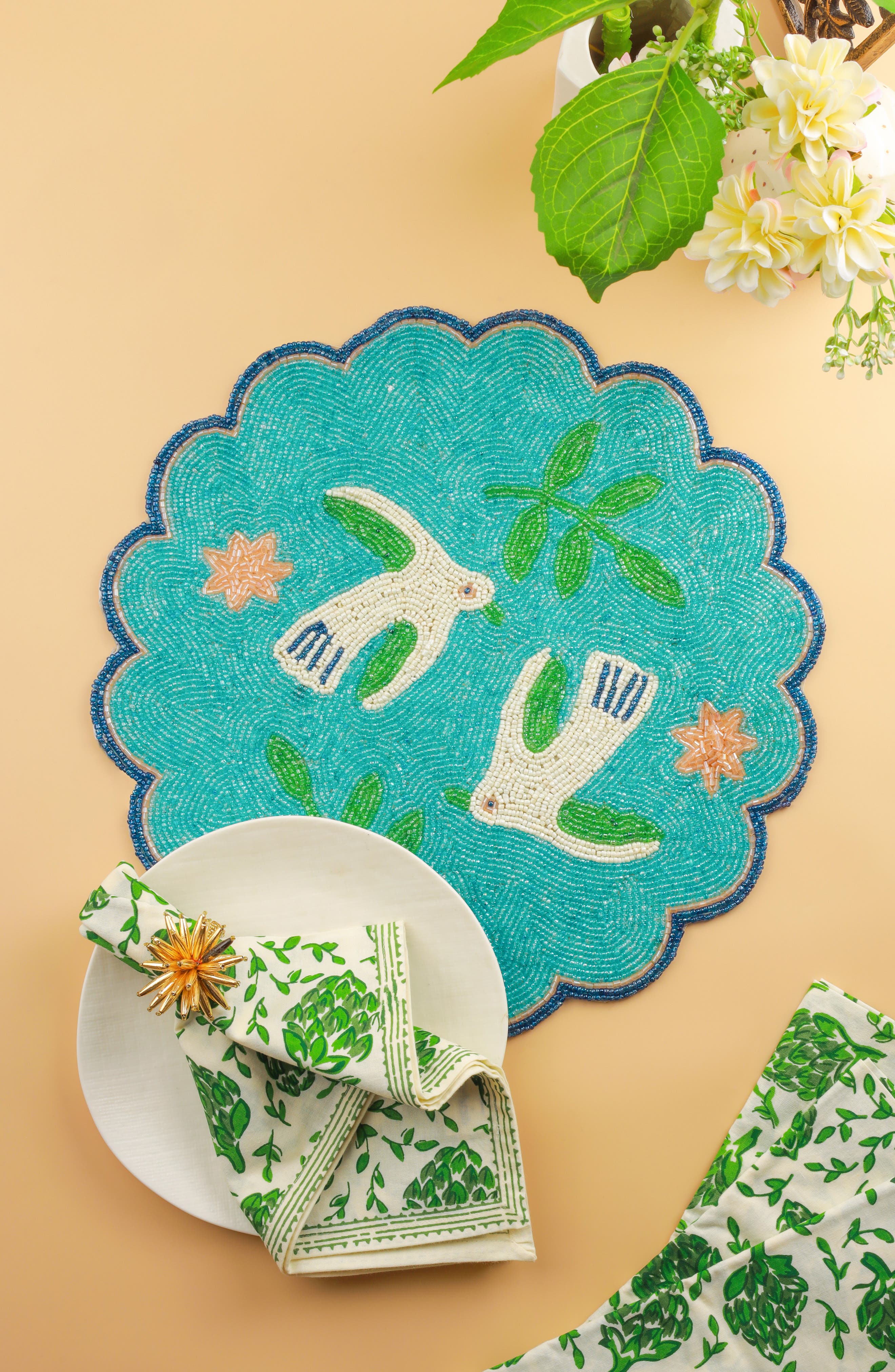 Tiramisu The Aqua Serenity Beaded Placemat