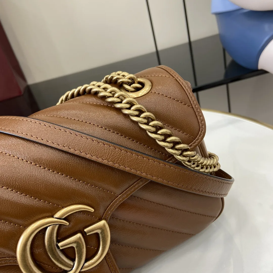 Gucci Brown Marmont GG Supreme Canvas Shoulder Bag product photo from LabelPicks