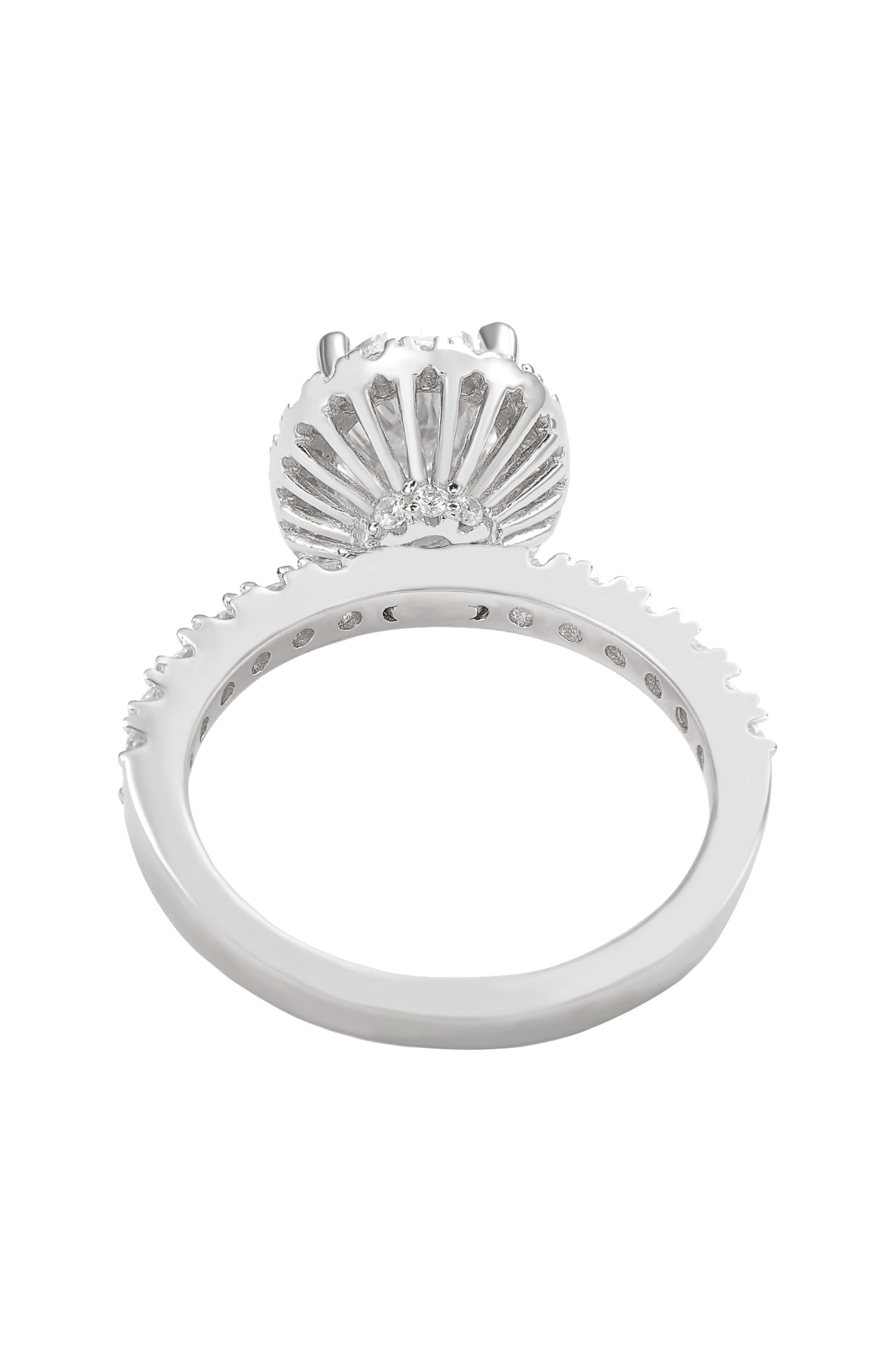 SUZY LEVIAN Sterling Silver Oval Cubic Zirconia Ring