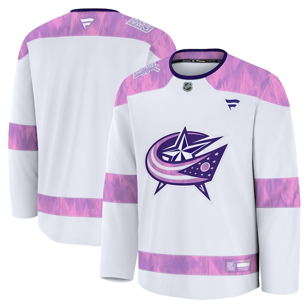 Columbus Blue Jackets  2024 Hockey Fights Cancer Practice Jersey - White