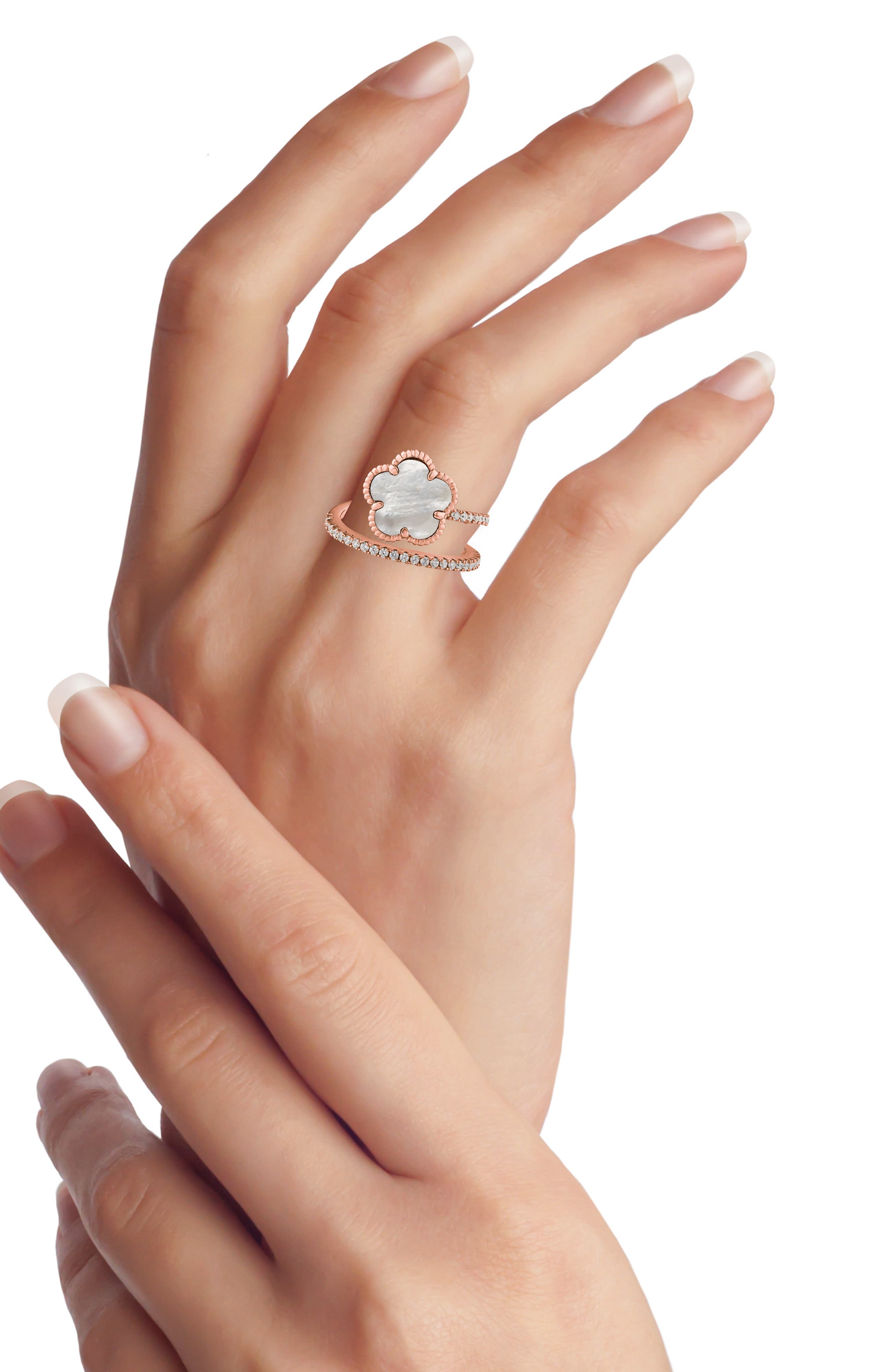 CZ by Kenneth Jay Lane Cubic Zirconia Clover Wrap Ring