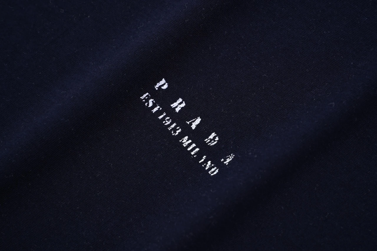 Prada Navy Distressed Small Logo Pocket T-Shirt product photo from LabelPicks