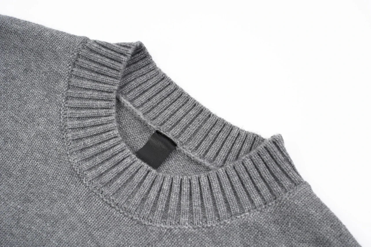 Chrome Hearts Grey Cross Leather Label Intarsia Crewneck Sweater product photo from LabelPicks