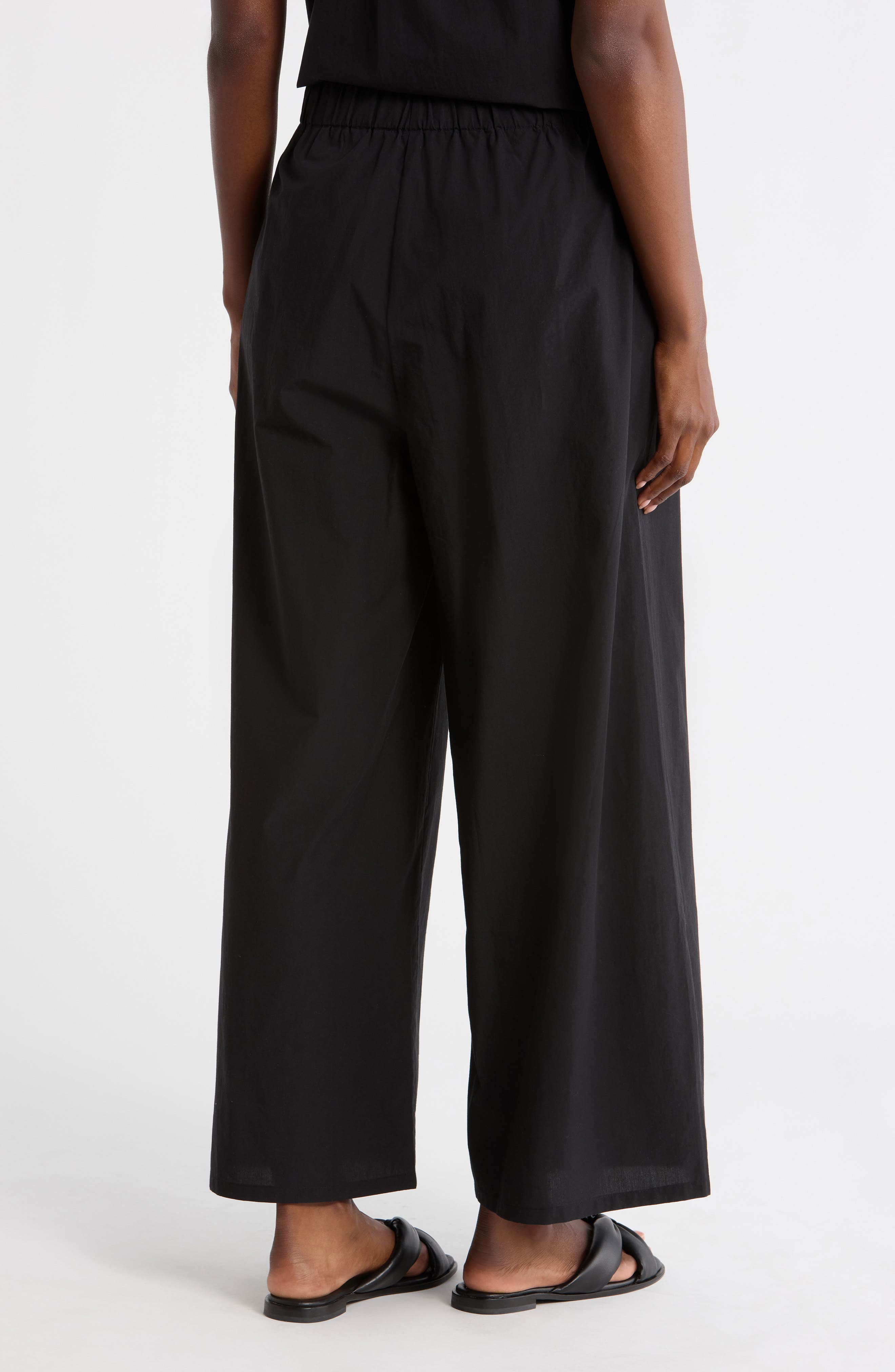 Eileen Fisher Organic Cotton Wide Ankle Length Pants