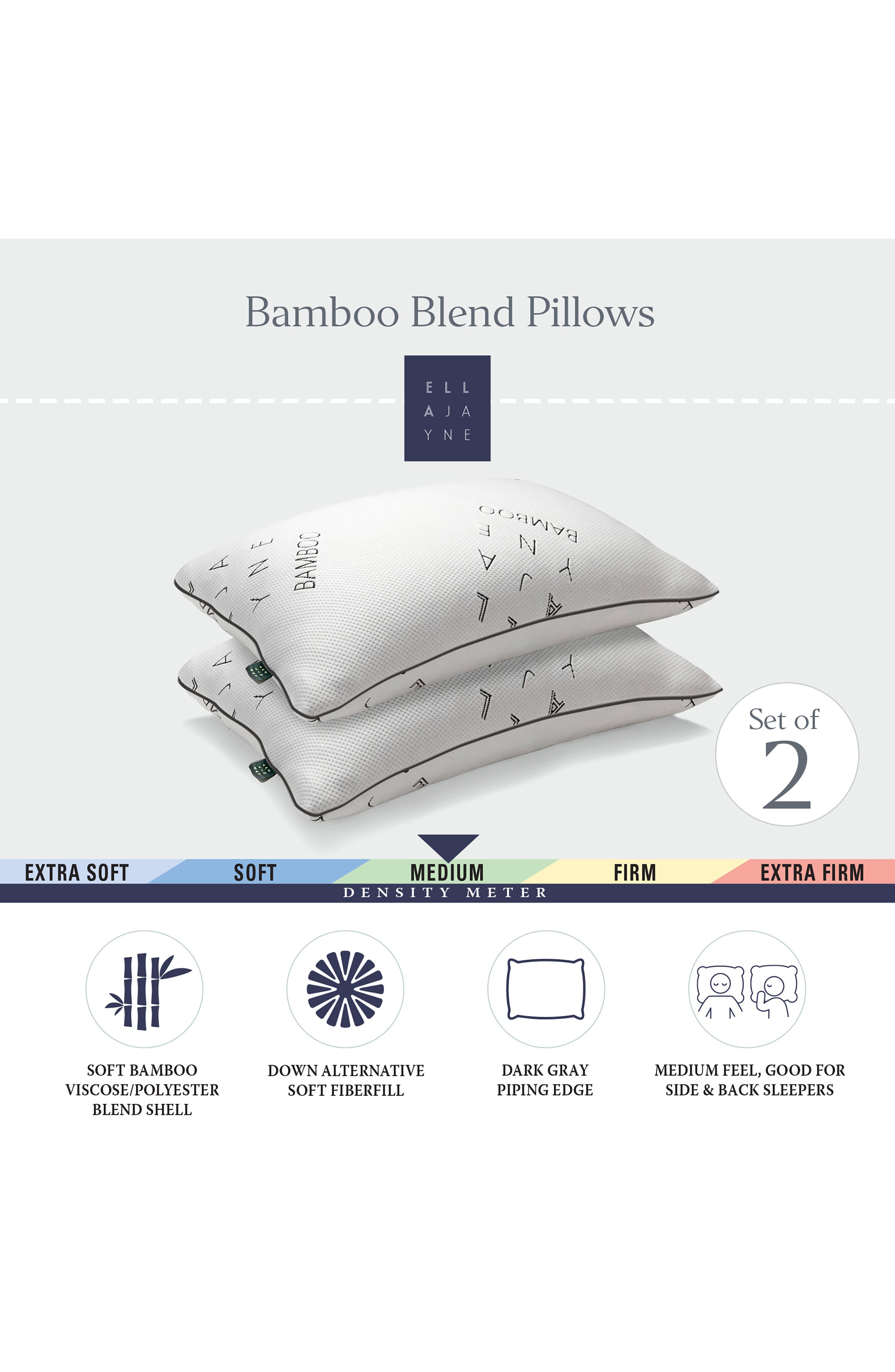 ELLA JAYNE HOME Set of 2 Viscose Blend Medium Density Pillows