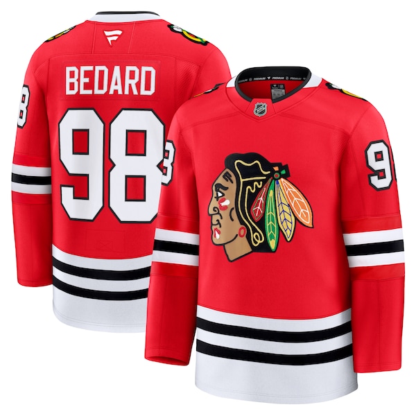 Connor Bedard Chicago Blackhawks  Home Premium Jersey - Red/White