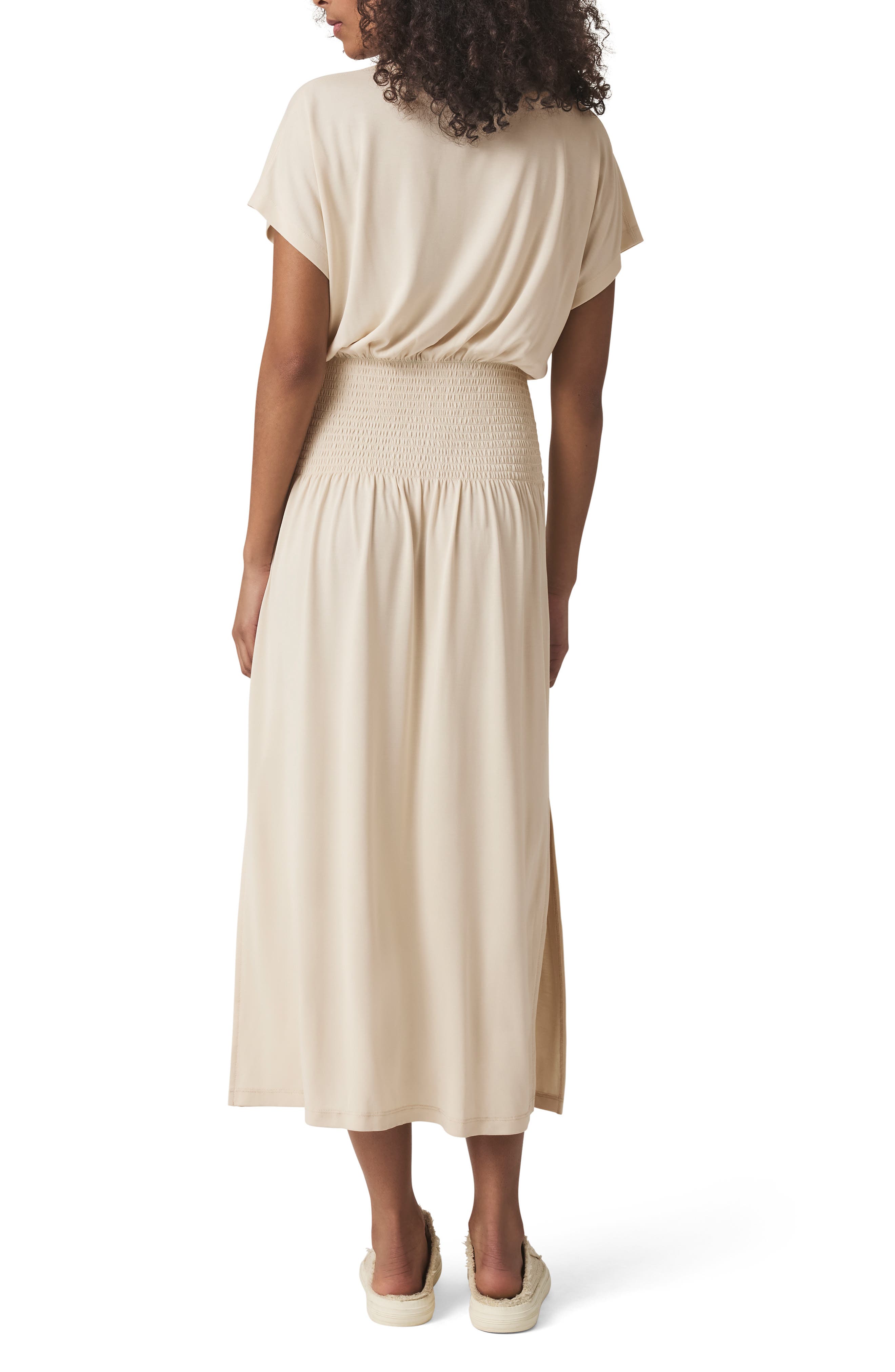 Splendid Giada Smock Waist Sandwash Knit Midi Dress