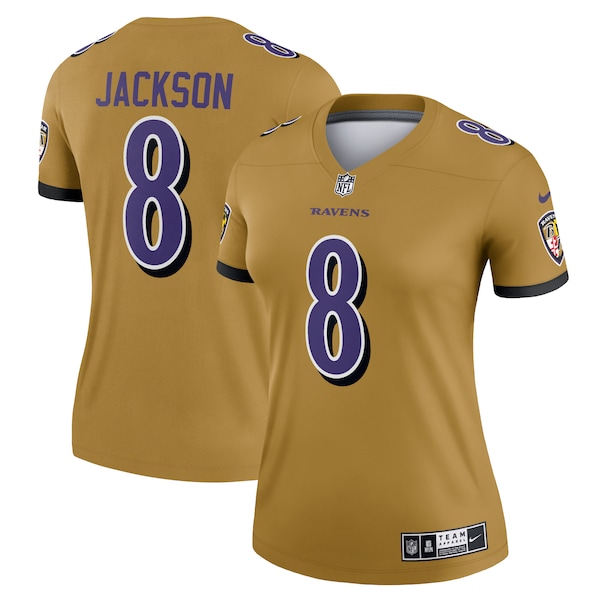 Lamar Jackson Baltimore Ravens Nike Women's Inverted Legend Jersey - Gold